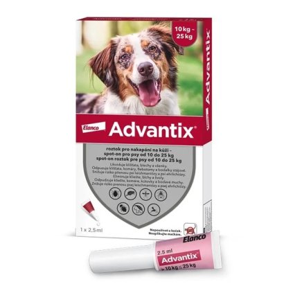 Bayer Advantix Spot on pro psy; 10 25 kilo 1x2,5ml