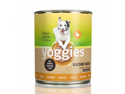 Yoggies monoproteinová konzerva pro psy s kachním masem, brusinkami a kloubní výživou 800g