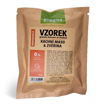 90g yoggies vzorek active kachni masozverina granule lisovane za studena s probiotiky