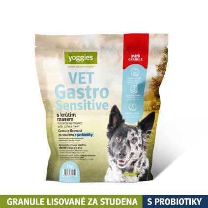 2554 2kg yoggies vet gastro sensitive s krutim masem minigranule lisovane za studena s probiotiky