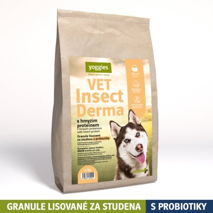 2558 5kg yoggies vet insect derma s hmyzim proteinem granule lisovane za studena s probiotiky