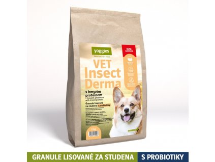 5kg yoggies vet insect derma s hmyzim proteinem minigranule lisovane za studena s probiotiky