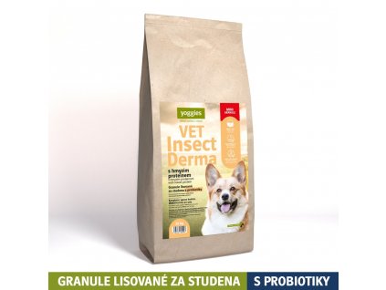 2563 10kg yoggies vet insect derma s hmyzim proteinem minigranule lisovane za studena s probiotiky