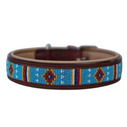 KAY-Line kožený obojek masaj-african sky (Velikost 55)