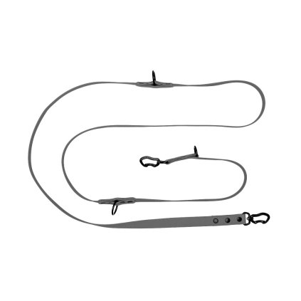 Hunting Dog šedé přepínací vodítko s hliníkovou karabinou 280 cm