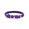Collar Soft kožený obojek kulatý fialový