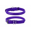 Collar Soft kožený obojek kulatý fialový