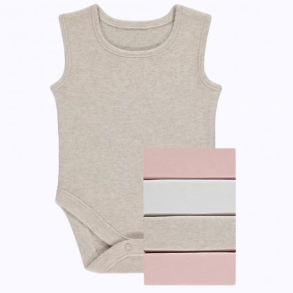 George Baby Girl Sleeveless Bodysuits, 5 Pack