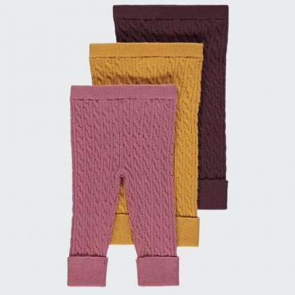 George Girls' Warm Knitted Leggings, 3 Pack