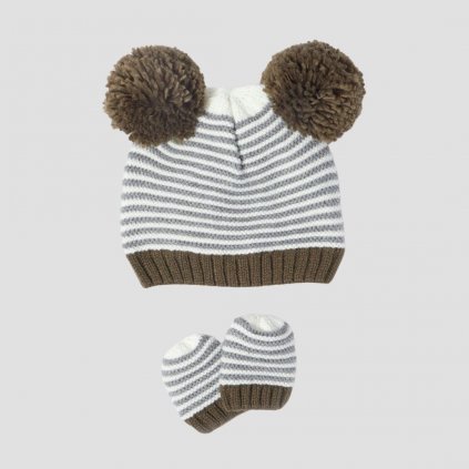 Matalan Kids' Knitted Pom Pom Hat and Mittens