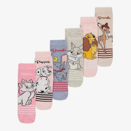 George Cotton Rich Disney Character Baby Socks, 6 Pack