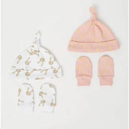 George Newborn Hats and Mittens Set, 4 Pack