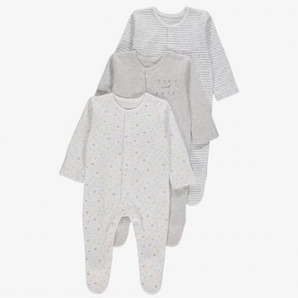George Premature Baby Sleepsuits, 3 Pack