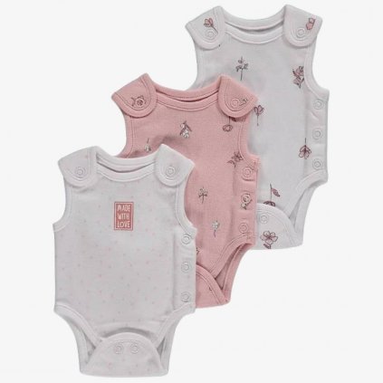 George Premature Baby Bodysuits, 3 Pack