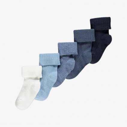 George Cotton Rich Ribbed Baby Socks, 5 Pack