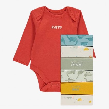 George Baby Long Sleeve Bodysuits, 7 Pack