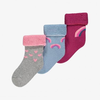 George Cotton Rich Terry Baby Socks, 3 Pack