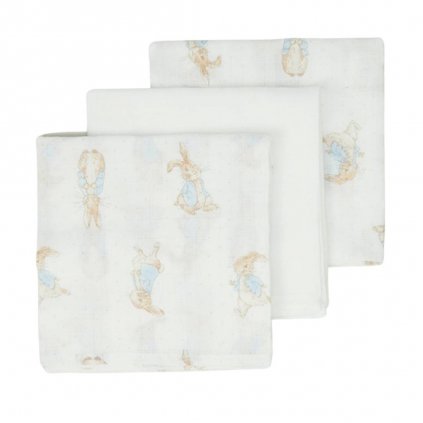 Matalan Pure Cotton Peter Rabbit Muslin Squares, 3 Pack