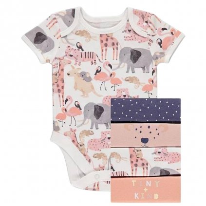 Bavlnené body George, balenie 5 ks, Pink Animal