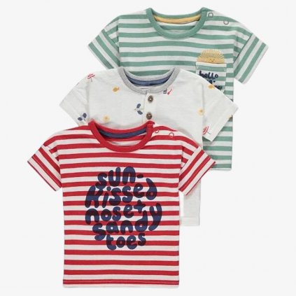 George Boys' Printed Striped T-Shirts, 3 Pack