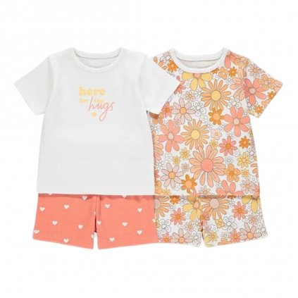 George Girls' Short Pyjamas, 2 Pack