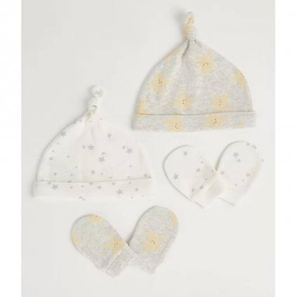 George Newborn Hats and Mittens Set, 4 Pack