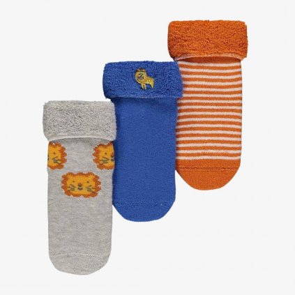 George Cotton Rich Terry Baby Socks, 3 Pack