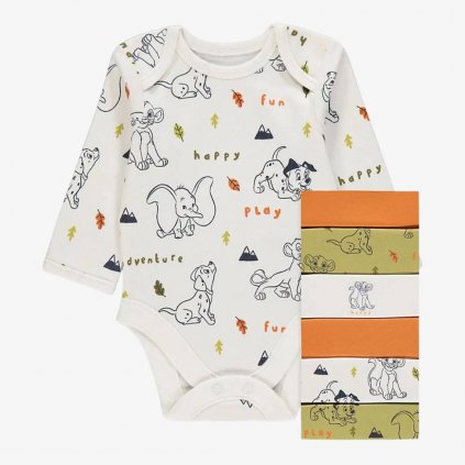 George Long Sleeve Bodysuits Disney, 7 Pack