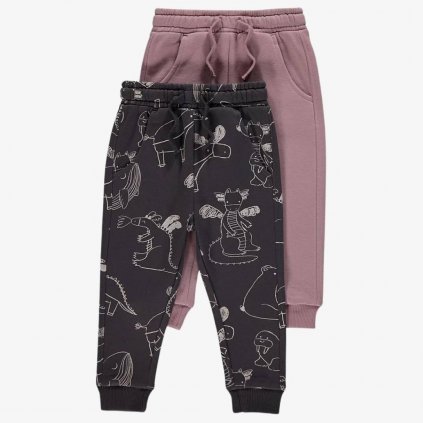 George Girls' Cotton Rich Joggers, 2 Pack