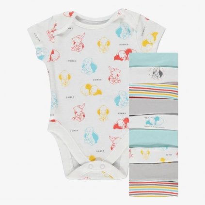 George Short Sleeve Disney Dumbo Bodysuits, 10 Pack