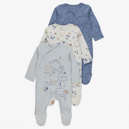 George Premature Baby Sleepsuits, 3 Pack