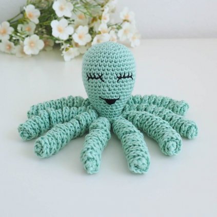 Crochet Octopus for Newborn Mint