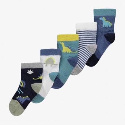 George Dětské ponožky s motivem dinosaurů: balení 5 párů