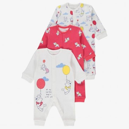 George Disney Pure Cotton Sleepsuits, 3 Pack