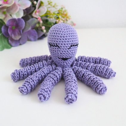 Crochet Octopus for Newborn Lavender