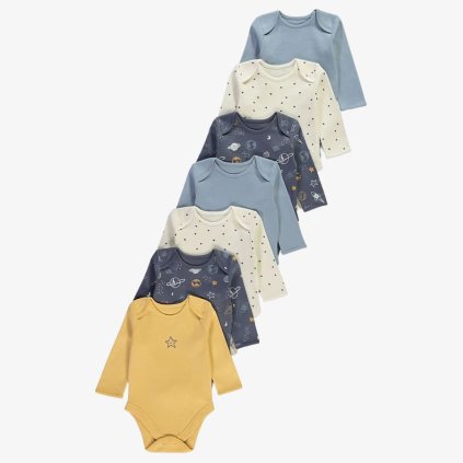 George Baby Long Sleeve Bodysuits: Pack of 7