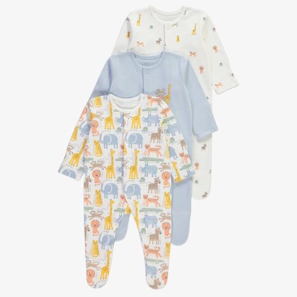 George Baby Cotton Animal Pajamas: Pack of 3