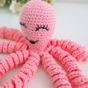 Háčkovaná chobotnička pre bábätko Ružová