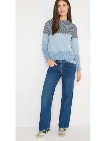 Žakárová mikina s barevnými bloky