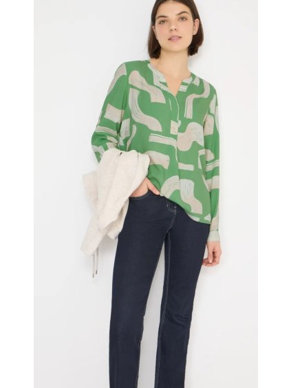 Vzorovaná halenka s rozděleným výstřihem