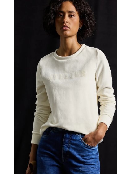 Jemná manšestrová mikina s nápisem