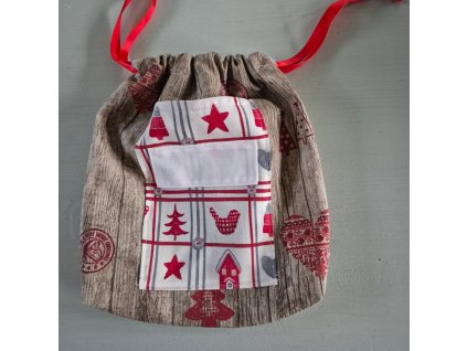 Mikulášský pytlík s kapsou na bramboru a jmenovkou