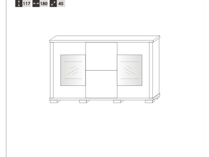 komoda vysoka 3s 2dpe+sz