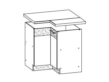 Dolní skříňka rohová LP 90/90 MODENA MD21/D90NW