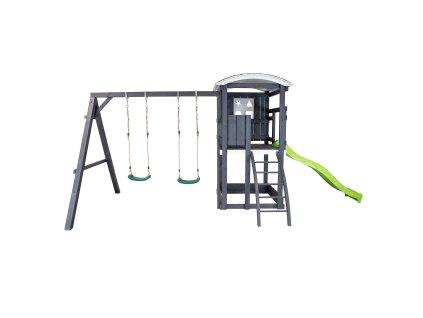 Plac zabaw OLAF (MO311) (Barva, Doplňková barva świerk tik+biały, huśtawka czerwona, Šířka, Výška, Hloubka, Hmotnost 376, 253, 210, 1 kg)
