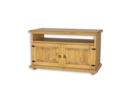 Szafka RTV sosnowa RV700 (Barva sosna biały wosk, Šířka, Výška, Hloubka, Hmotnost 110, 64, 50, 32 kg)