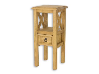 Szafka nocna SN702 (Barva sosna brunatny wosk, Šířka, Výška, Hloubka, Hmotnost 34, 76, 34, 10 kg)