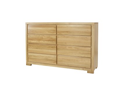 Komoda dębowa KD356 (Barva dąb surowy nielakierowany, Šířka, Výška, Hloubka, Hmotnost 150, 95, 45, 100 kg)