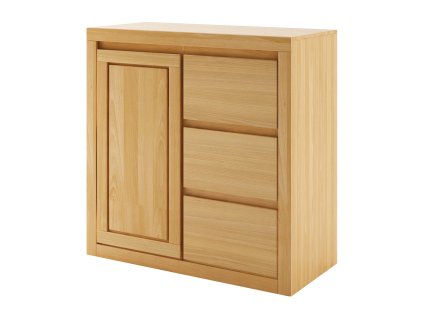Komoda bukowa KD416 (Barva buk surowy nielakierowany, Šířka, Výška, Hloubka, Hmotnost 90, 90, 41, 49 kg)