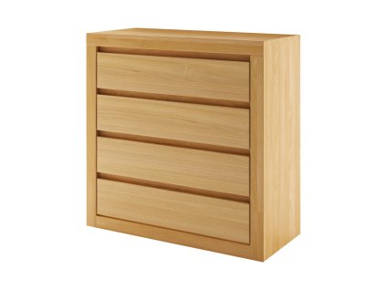 Komoda bukowa KD403 (Barva buk surowy nielakierowany, Šířka, Výška, Hloubka, Hmotnost 90, 90, 41, 50 kg)